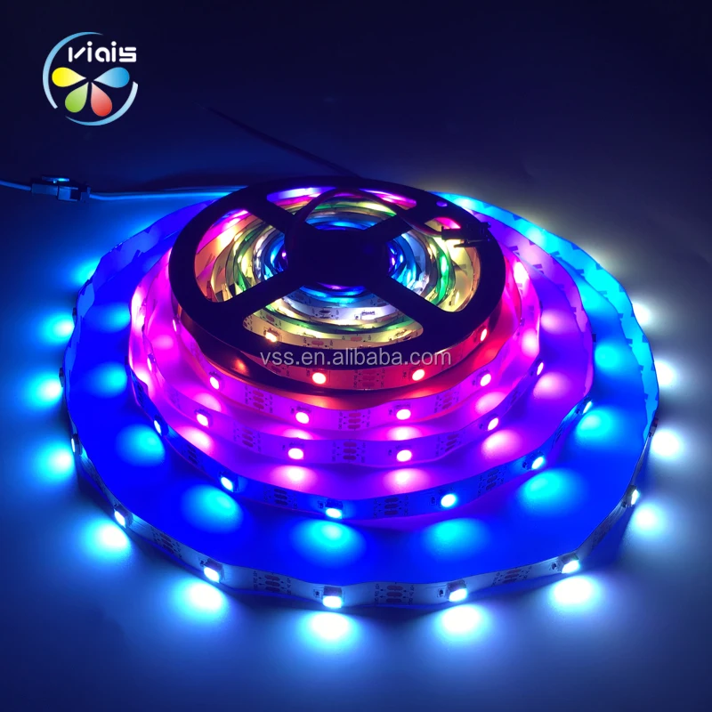 Viais Manufacturer Programmable Addressable 5V Flexible Waterproof WS2812B WS2813 Smd 5050 RGB Light Led Strip