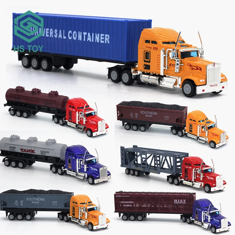 

HS 1 64 Scale Free Wheel Die Cast Shipping Container Trucks Models Container Trucks Car Toyz With Logo