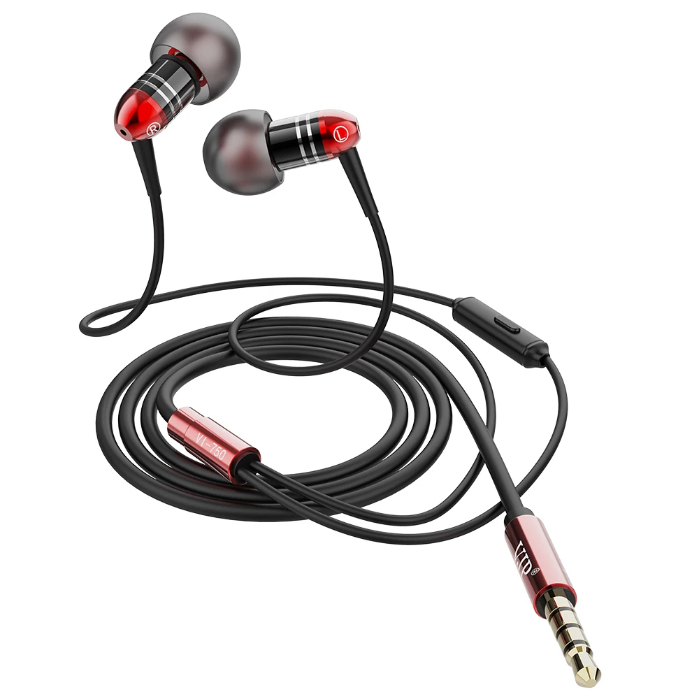 

Clear Sound High Bass earphone In Ear earphones wired with super bass earbuds 3.5mm audio jack for iphone android, Black red blue
