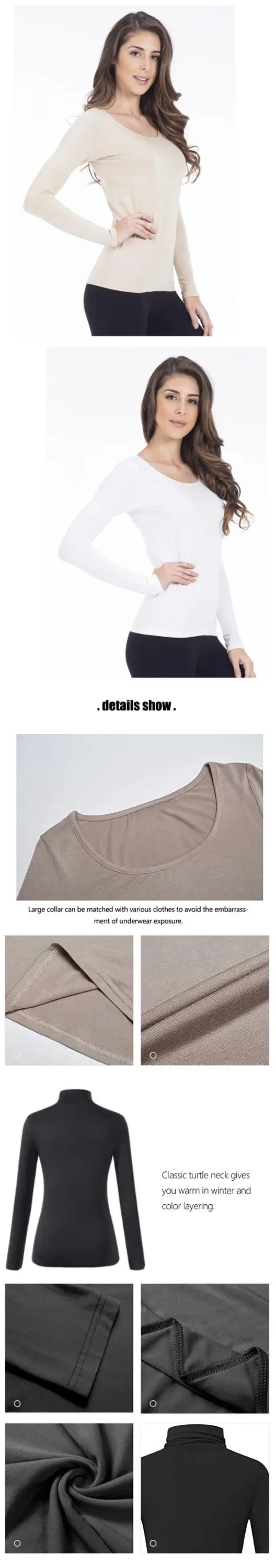 Enerup Wholesale Custom Woven Bamboo Organic Fibre Viscose Fabric Fit Scoop Neck Basic Layer Long Sleeve T-Shirt