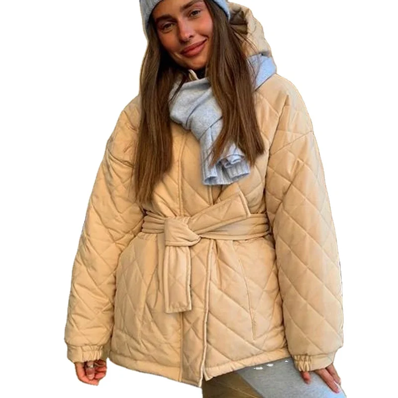 

Winter Women's Coats Comfort Solid Color Regular Frenulum Warm Down-filled Coat