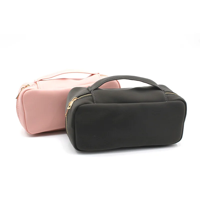 

Square solid color recycled henan zihao custom vegan leather cosmetic bag price suka, Black