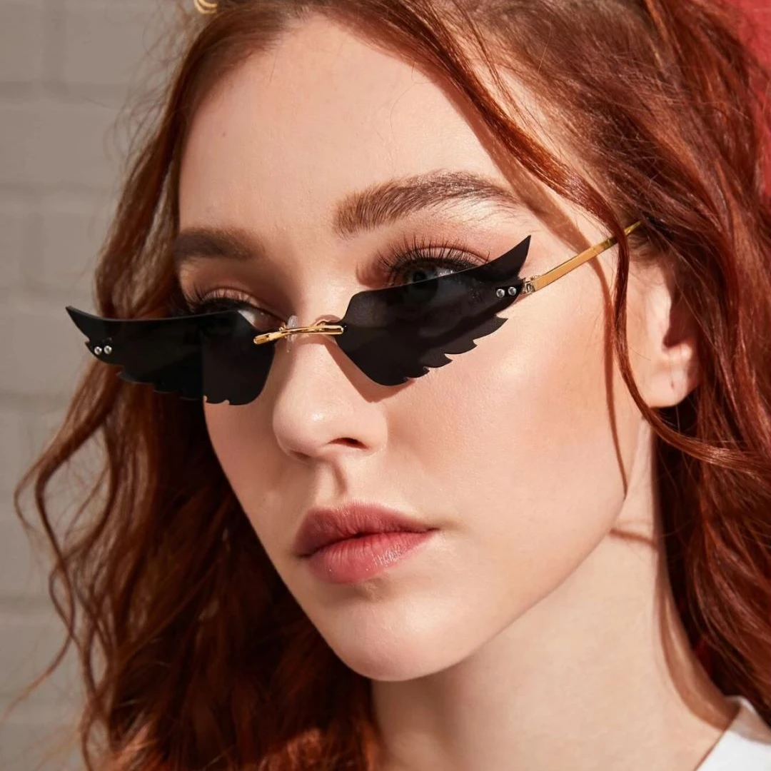 

RENNES [RTS]New Trend Hot Sale Angel Wing Rimless Glasses Metal Frame Unisex Party Sunglasses 2020 Custom Glasses, Custom colors