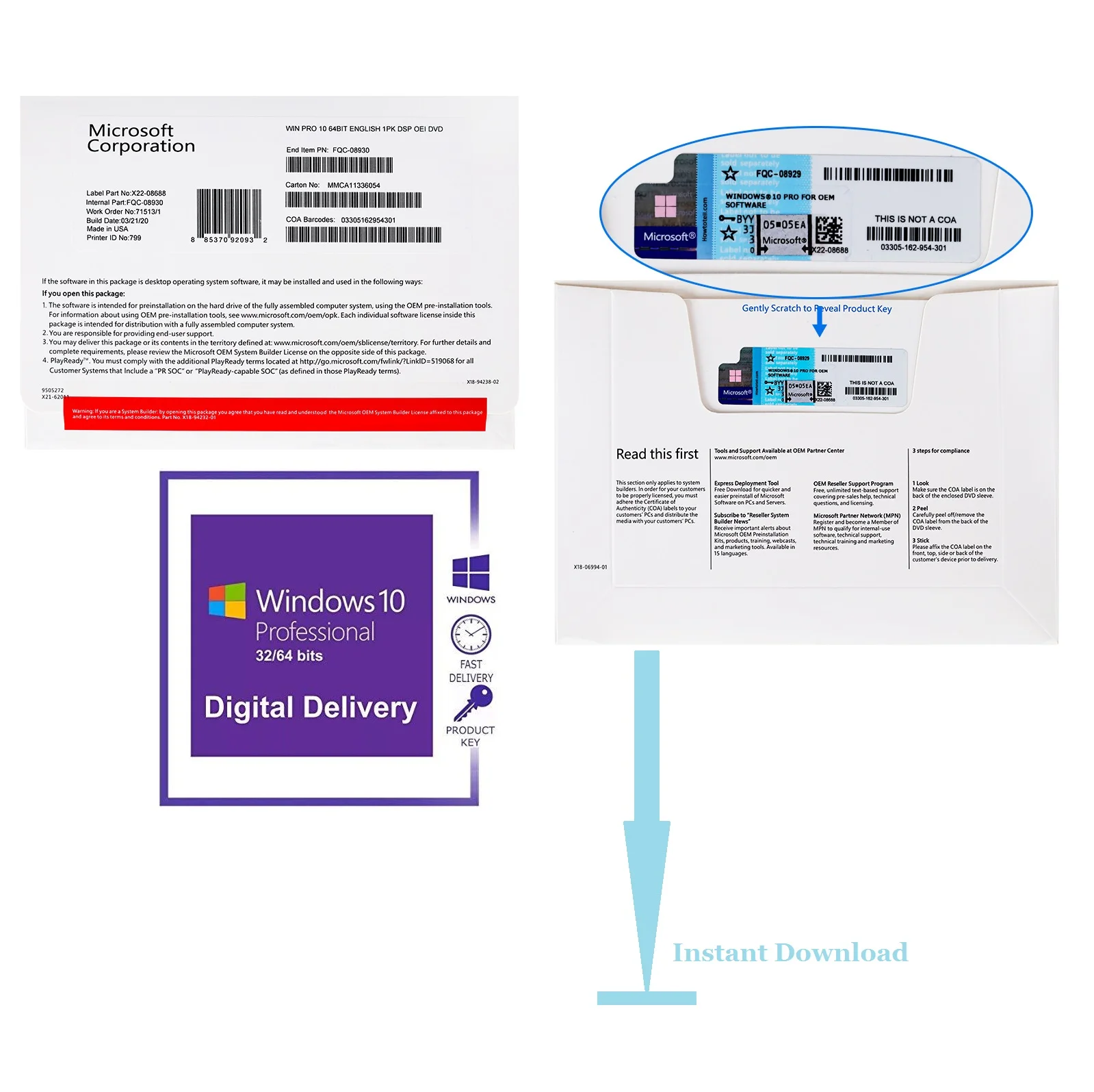 

MS Win 10 Pro Key 32/64 bit - 1 license for win 10 pro (Instant download)