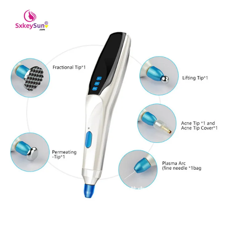 

Customizable logo Korea medical plaxage N18 plasma pen jet plasma lift pen Wrinkle Mole Removal Eye Lift Plasmapen Beauty pen, White+blue