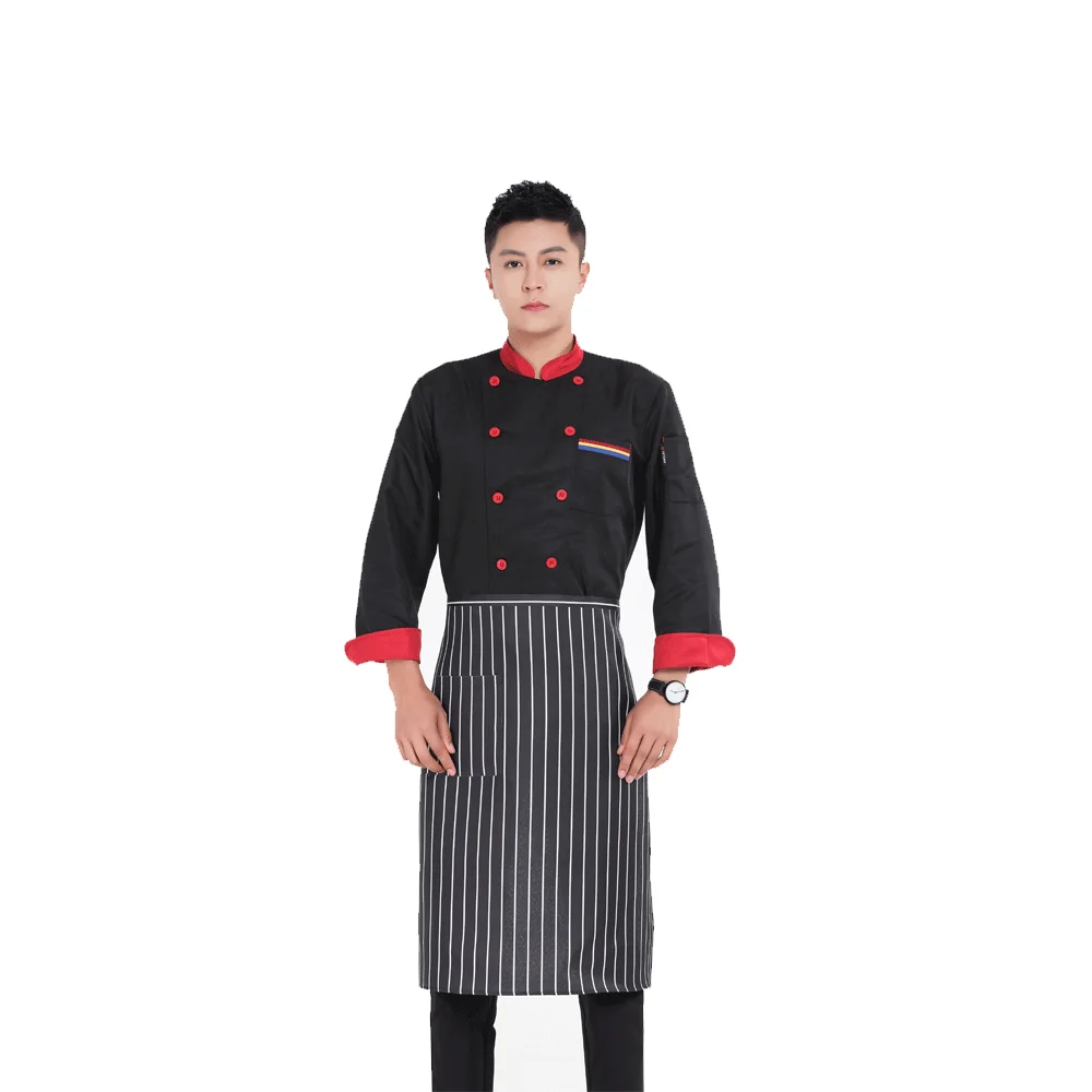 

Wholesale man cotton blend logo embroidery design large pocket short apron print logo, Customized