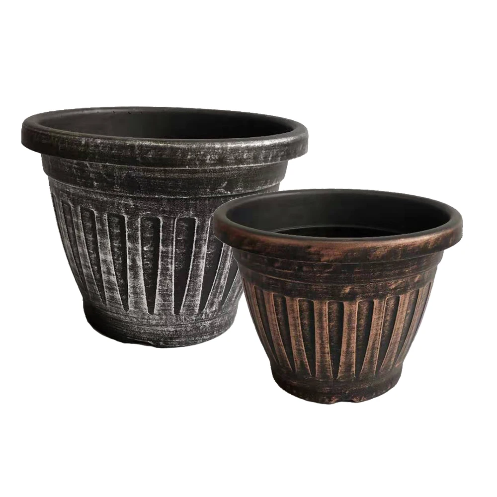 

Brush High Quality Round Outdoor Garden Plastic Pot, As picture or customized