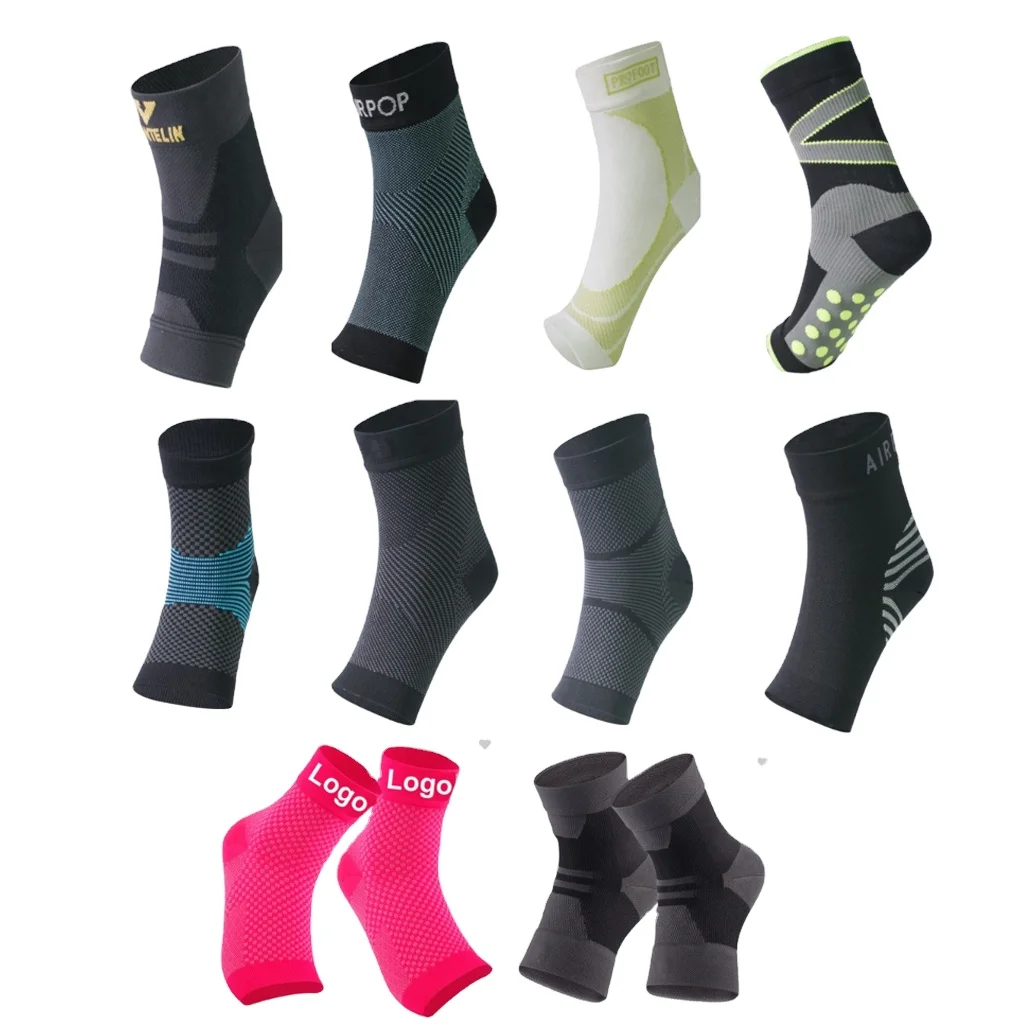 

Hot Selling Custom Ankle Support Plantar Fasciitis Brace Walker OEM Football Basketball Baseball Sports Socks Medias Compression, Custom colors