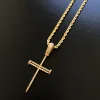 CZ Micro Paved Silver cross necklace