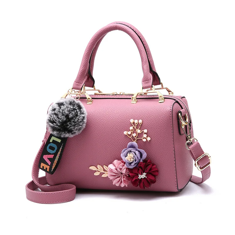 

High Quallity Artificial Flower Customable Hand Bags Brand OEM Wallets Shoulder Three Dimensional Flower Luxury Women's Handbags, 8 colors