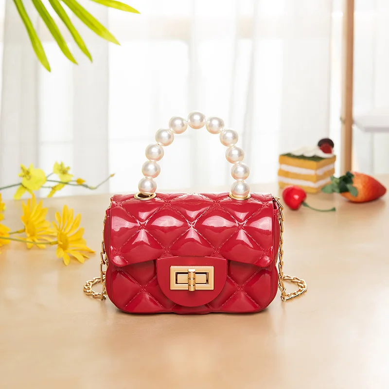 

Small Handbag Women 2021 New PVC Mini Lipstick Bag Pearl Jelly Crossbody Chain Shoulder Female Bag, Black,white,yellow,green,pink,red
