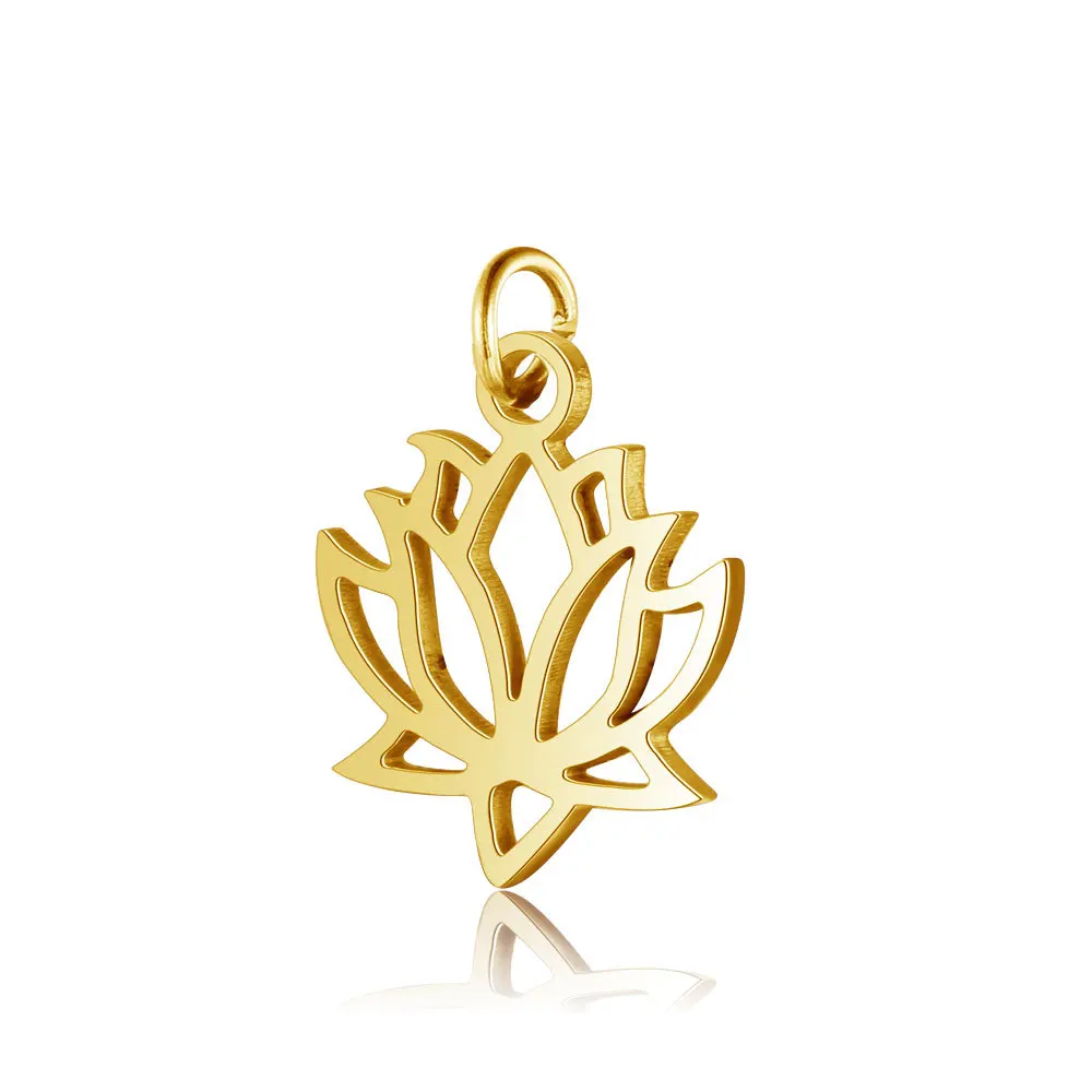 

Custom Stainless Steel Jewelry Handmade Pendant Lotus Fatima Buddhism Pendant Accessories, As pic show