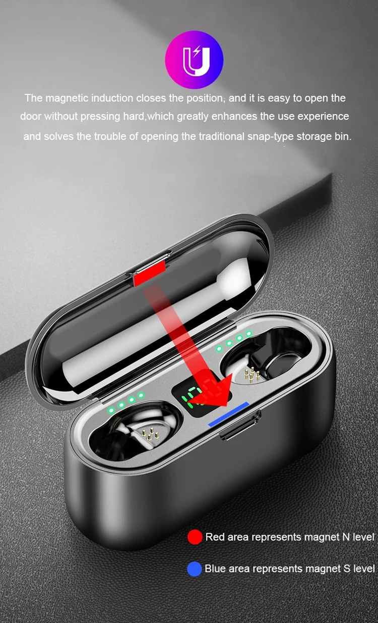 2020 New Fashion Amazon Top Seller F9 TWS Wireless Headphone Portable BT 5.0 Earphone Wireless Earbuds For iPhone Android - ANKUX.COM