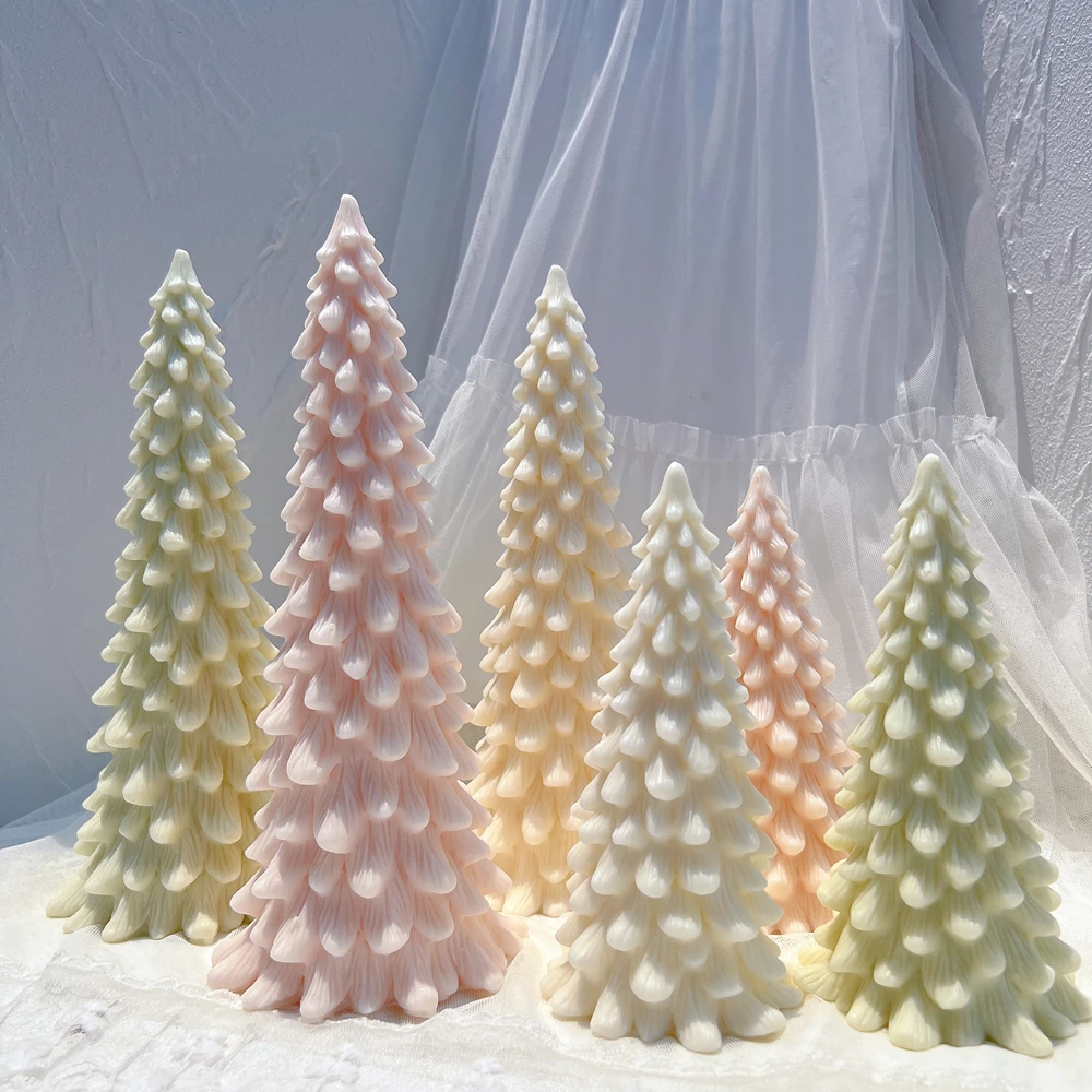 27.2CM Big Christmas Tree Silicone Candle Mold Christmas Ornaments Silicone Mold Dinner Soy Wax Silicone Mould