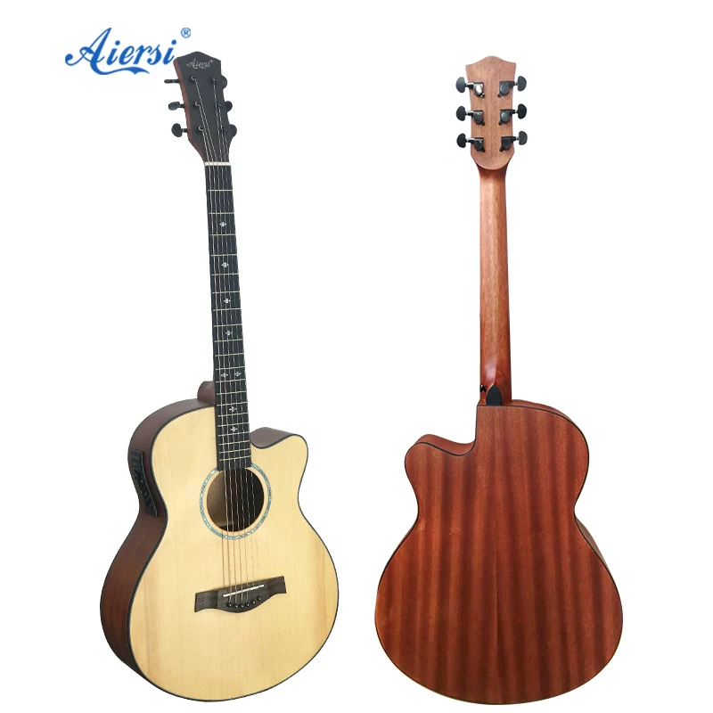 

Handmade Aiersi brand solid top electric 12 string acoustic guitar for sale, Nature