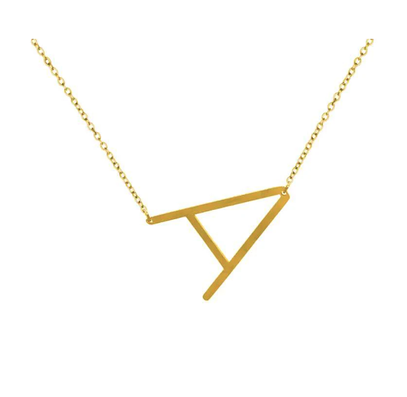 

Ready to ship 18K statement Inital letter necklaces women alphabet initial pendant tiny letter necklace jewelry accessories