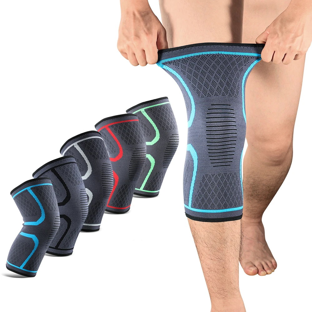 

Dropship from USA 2PC Sports Fitness Running Cycling Support Brace Elastic Nylon Knee Compression Pad Sleeve For Basketball, Blue/gray/black/red/green