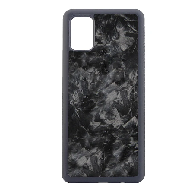 

New fashion For Samsung A51 carbon fiber phone case fordge carbon case, Black