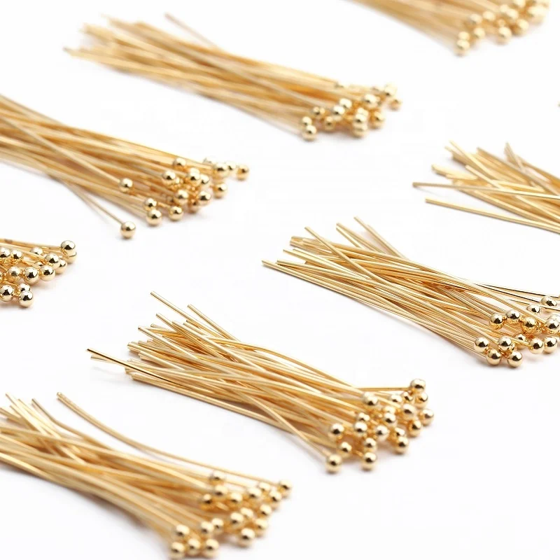 

Wholesale 18K Gold Plated Nickel Free Copper Ball Head Pins Jewelry Making Accessories M510 25g/lot