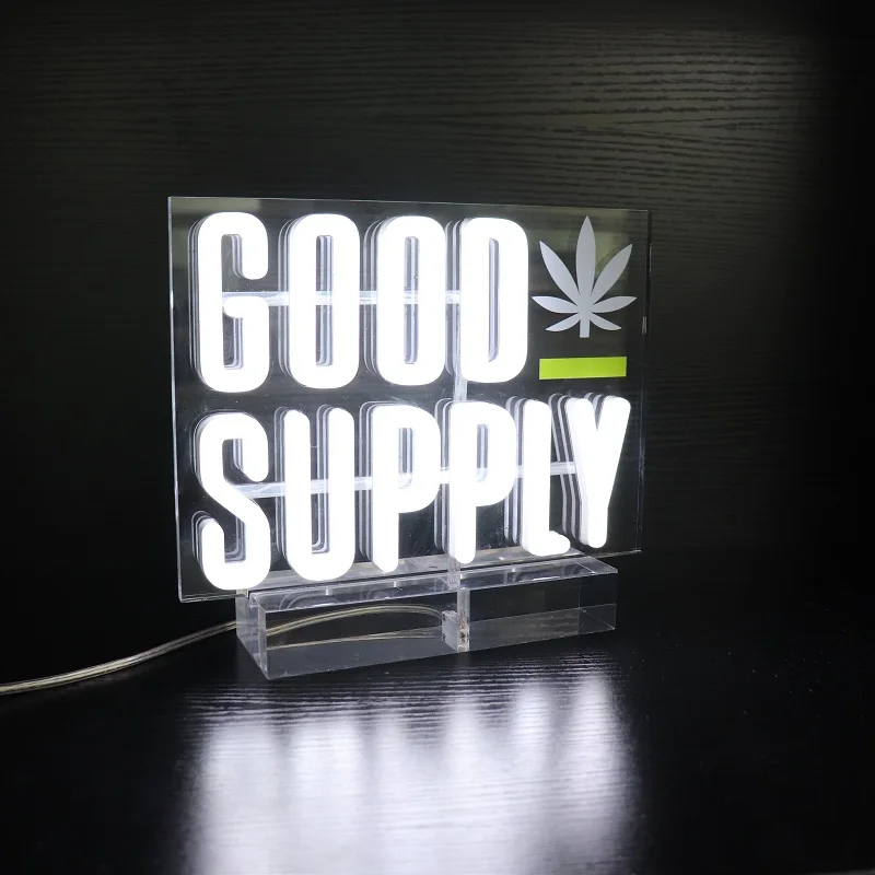 Led neon light acrylic letters sign OEM logo making 3D light signs 360 degree glowing tabletop neon light L