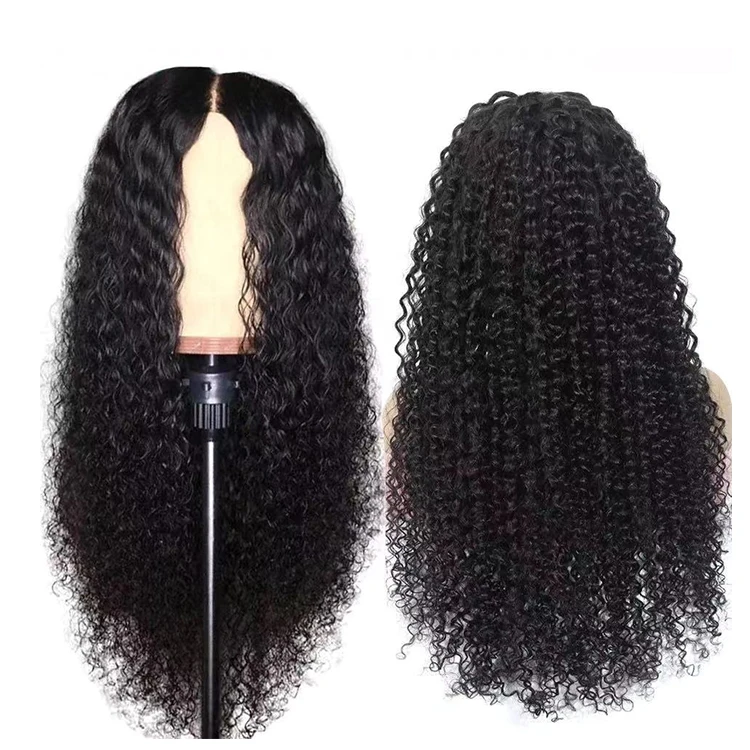 

Wholesale Afro Kinky Curly Human Hair Lace Front Wig 4X4 Transparent Lace Closure Wig Wet And Wavy Indian Hair Wig 10-30 Inches