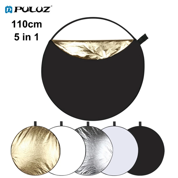 

Factory Price Puluz 10cm 5 in 1 Folding Photo Studio Folding Photo Studio Reflector Board, Silver / translucent / gold