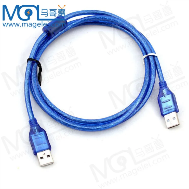 

High Speed Transparent 1.5M Blue USB 2.0 Male to Male Data Cable