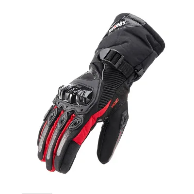 

Winter motorcycle gloves waterproof warm cycling gloves anti-fall thick long gloves men, Picture color