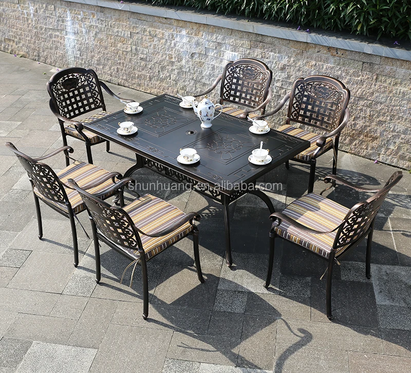 Good Price Outdoor Garden Use Cast Aluminium Durable Dining Set With