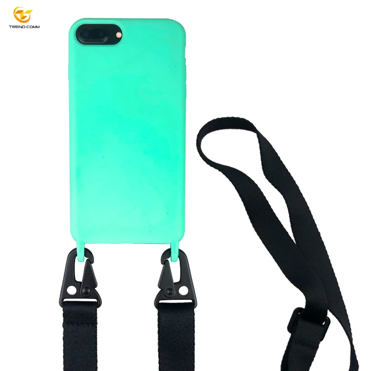 For iPhone 7/8 Plus Necklace Silicone Shock Resistant Band Phone Case
