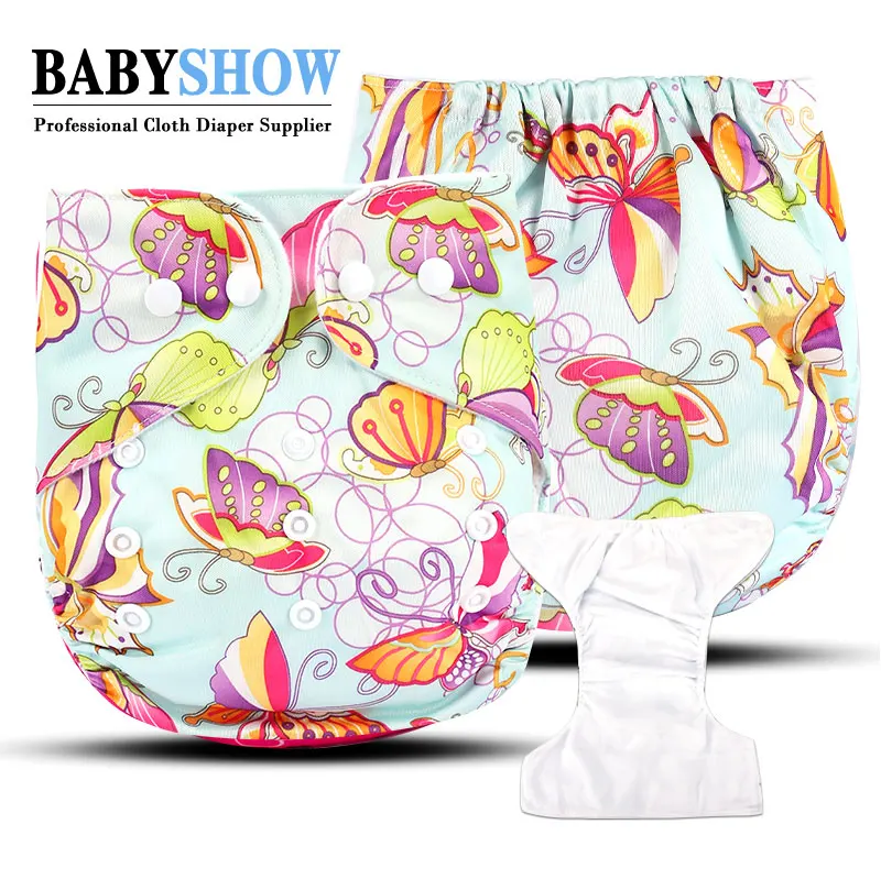 

Washable Eco-Friendly Cloth Diaper Cover Adjustable Nappy Reusable Cloth Diapers Cloth Nappy fit 3-15kg Baby, Printed