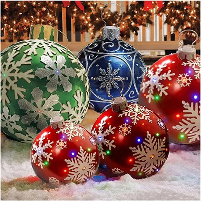 

HY Christmas Decoration ball Outdoor fun PVC inflatable toy ball Crafts parent-child interactive toys