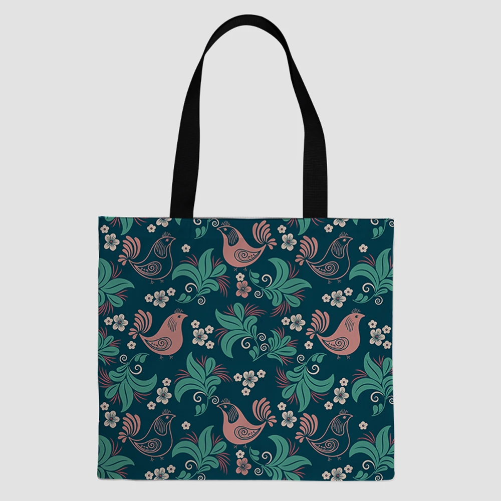 

Drop shipping customized print on demand Embroidery pattern supermarket foldable grocery eco friendly shopping tote bag