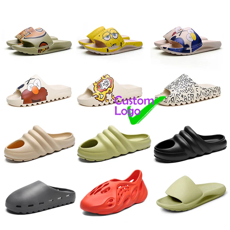 

Oem Bedroom Slipper Black And White Slippers New Designer Slides March Expo Yezzy Slides Men Fashion Footwear Outsole Sandal, Customized color