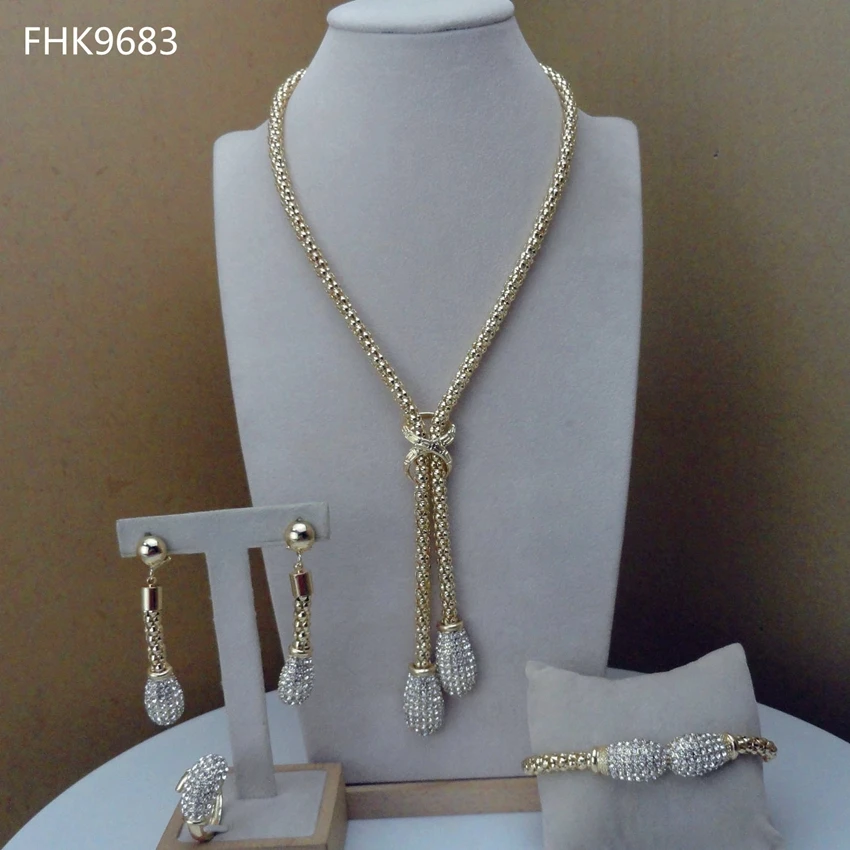 

Yuminglai 2020 Gold Filled Jewelry Set New Design Rhinestone African Jewelry Sets Women FHK9683, Any color you want