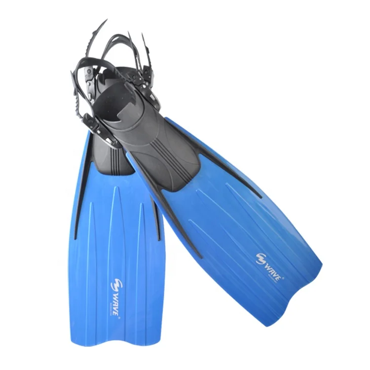 

Snorkeling Swim Adjustable Scuba Open Heel Swimming Flippers Diving Fins, Black, grey, blue, yellow