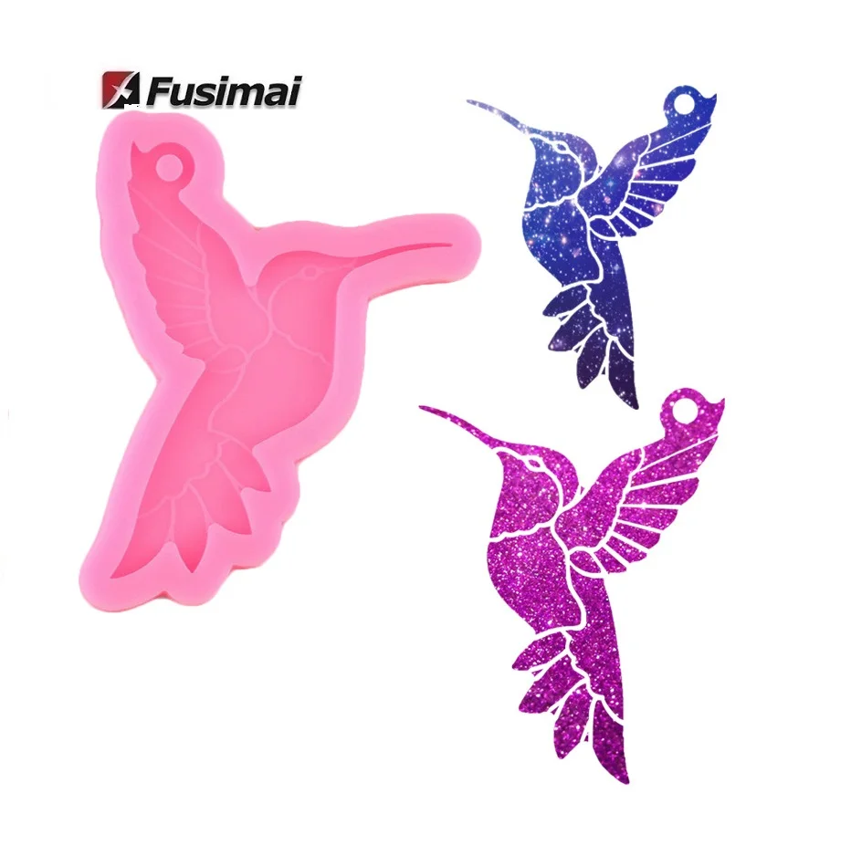 

Birdie Mirror Resin Pendant Mould Hummingbird Keychain Molds Silicone, Random