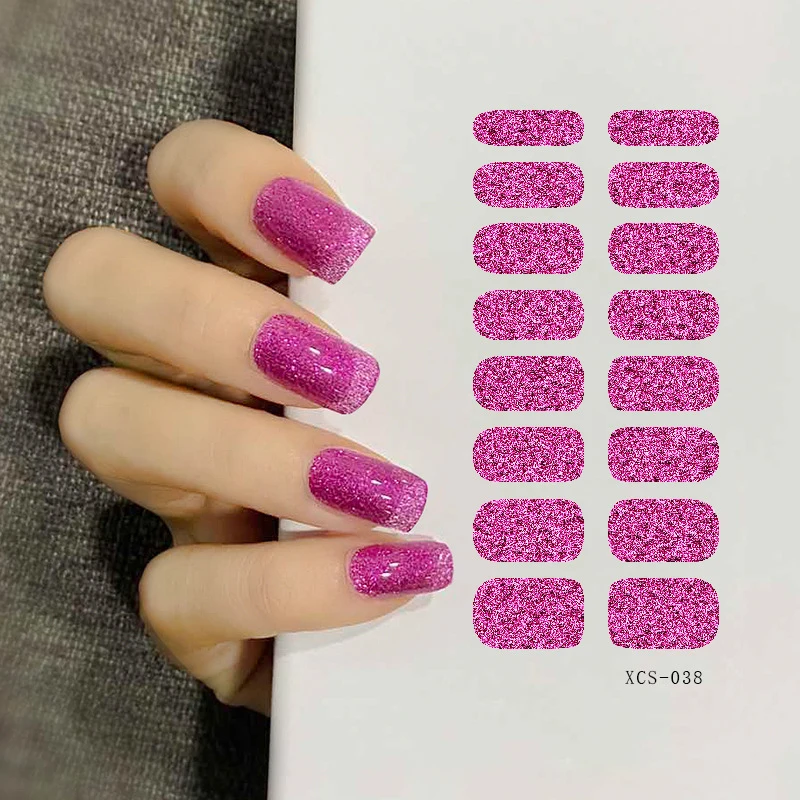 

Fashion 3d Nail Polish Sticker Custom Semi Cured Gel Nail Sticker Waterproof Durable Nail art wraps sticker