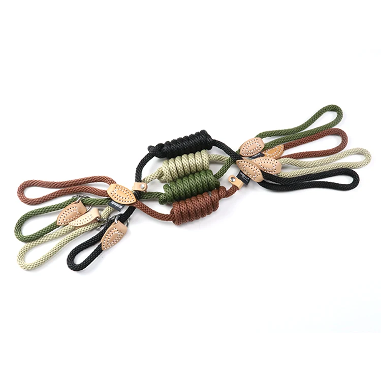 

Mountain Climbing Dog Rope Leash with Heavy Duty Metal Sturdy Clasp Genuine Leather Tailored Connection with Strong Stitches