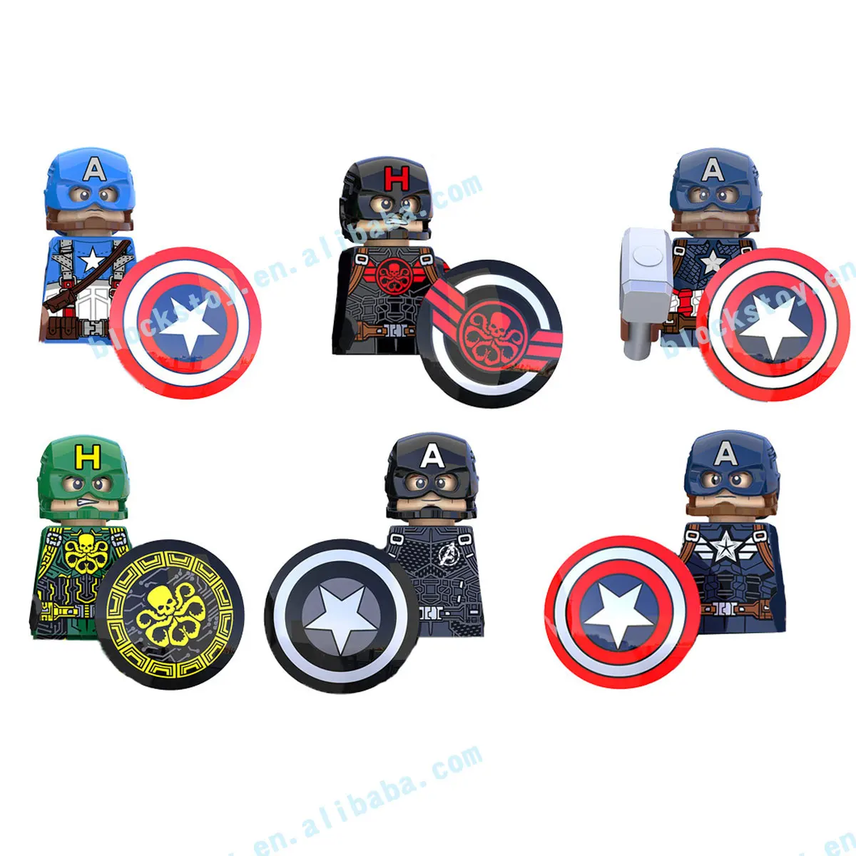 

Super Heros Captain Stark battle dress Steve Rogers Series America Mini Bricks Figures Building Blocks Toys Juguetes KT1031