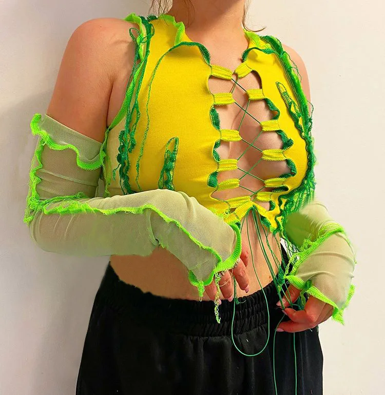 

Hot Fashion Autumn Winter Women Crop Top Mesh Women Off Shoulder T-Shirts Blouses Sexy Long Sleeve Lace Up Crop Tops Blouse, Picture