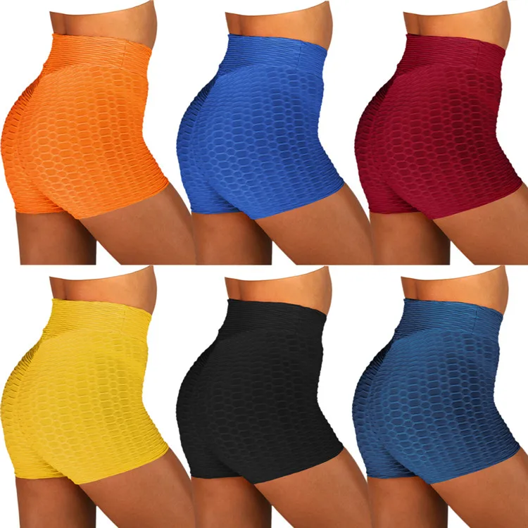 

2021 Summer Popular Jacquard Yoga Sports Fitness Shorts Hip Lifting Tight Yoga Pants Women's Shorts, As picture