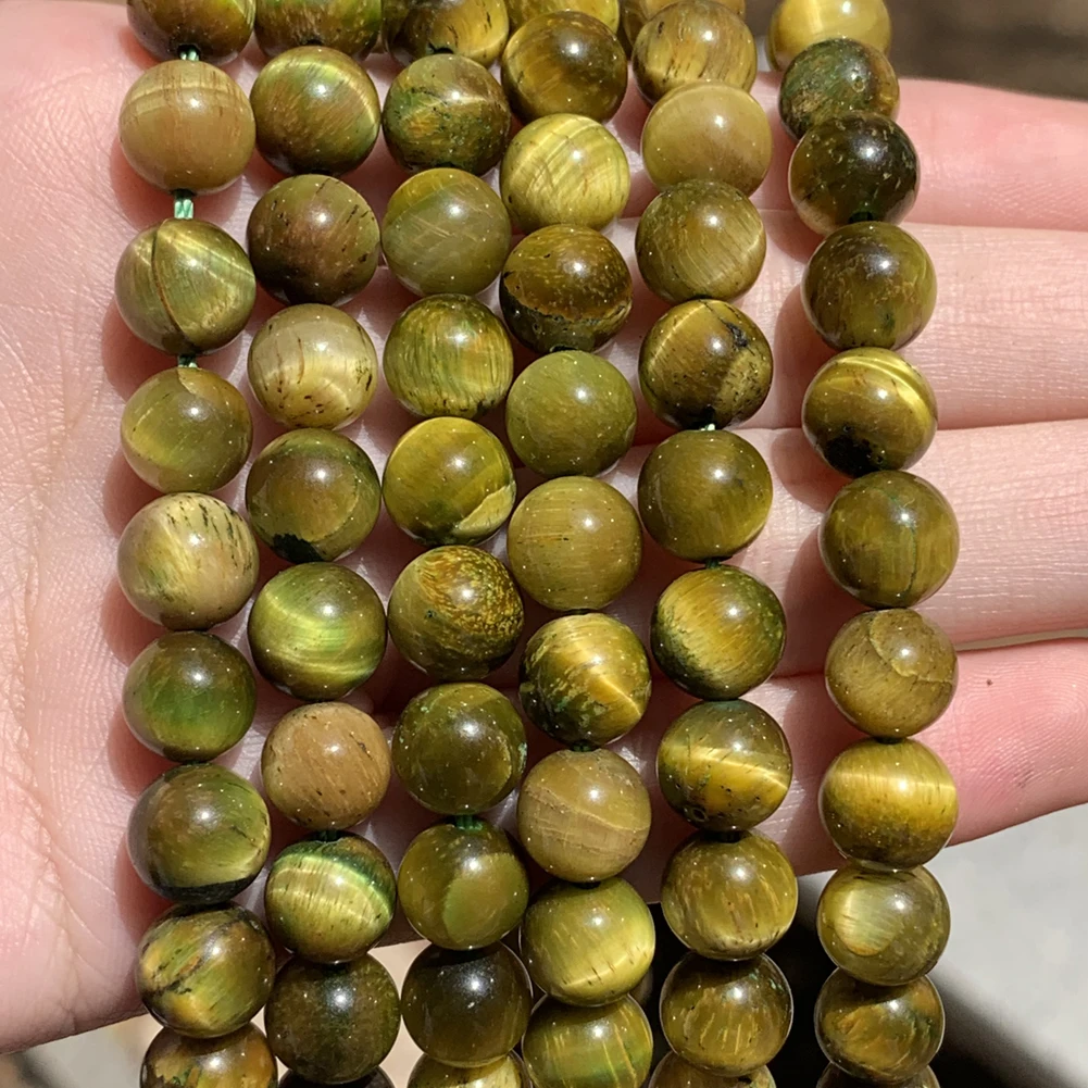 

Wholesale 6/8/10mm Round Double Color Yellow Tiger Eye Loose Stone Beads for DIY Bracelet Jewelry