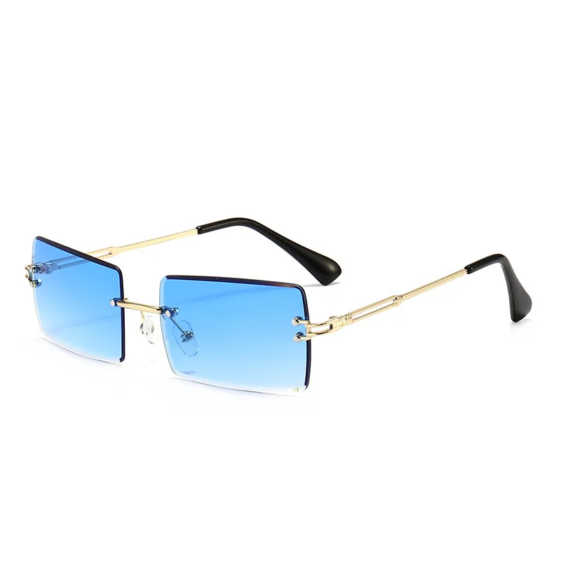 

2021New Brand Designer Frameless Eyewear Sun Glasses Women Small Rectangle Shades Square Rimless Sunglasses Men, 15 colors for choose
