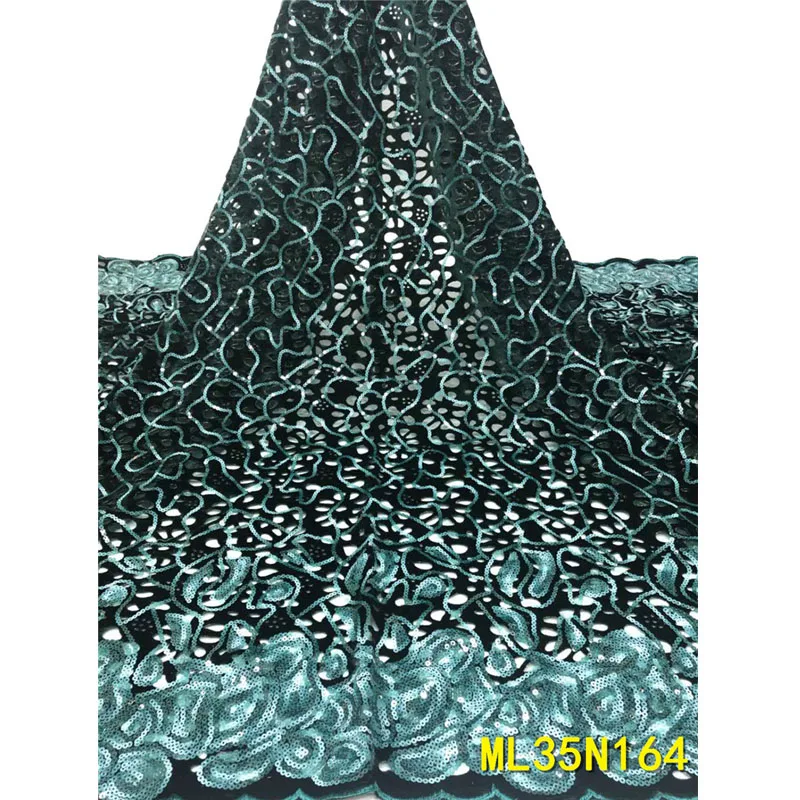 

Beautifical african style velvet lace african velvet lace with sequins cord embroidery lace ML35N164, Can be customized