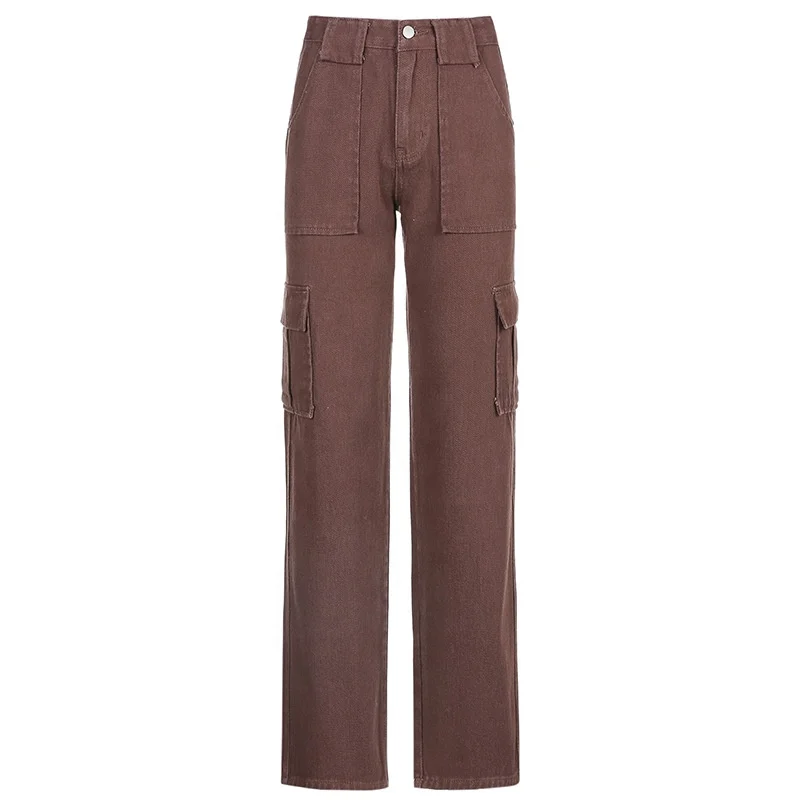 

Vintage wash cargo pants cotton twill fabric women's pants & trousers, Picture color