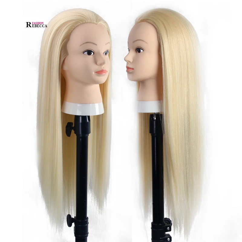 

Rebecca Wholesale Good Curling Practice 22'' Synthetic Female Manikin Hair African Doll Head Mannequin Hair Training Heads