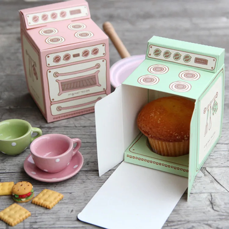 有趣的烤箱设计纸盒蛋糕糖果松饼巧克力零食烘焙包装储物盒
