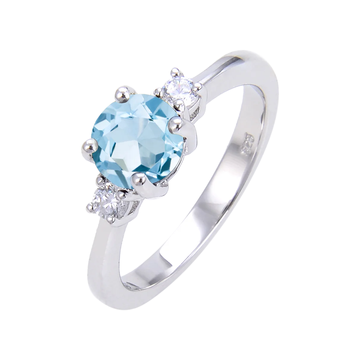 

Abiding Wholesale 925 Sterling Silver Natural Sky Blue Topaz Gemstone Ring Jewellery Women