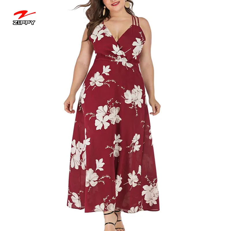 

Plus Size women Dresses summer beach maxi dress women's sleeveless floral Bohemian string crossover backless sexy dress, Customized color